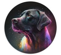 Fantasy Dog Adult Jigsaw Puzzles 1000 Pieces Round Jigsaw Puzzle 1000 Pieces Skill Level Beginner, Great for Birthday 67.5x67.5cm