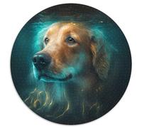 Fantasy Dog Jigsaw Puzzles 1000 Pieces for Adults Round Puzzle 1000 Pieces Jigsaw High-Difficulty Brain Teaser for Teenagers 67.5x67.5cm