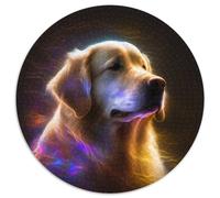 Fantasy Dog Puzzles 1000 Pieces for Adults Round Jigsaw Puzzle 1000 Pieces Adult Game Gift Family Interactive Game Brain Challenge Gift 67.5x67.5cm