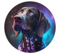 Fantasy Dog Puzzles 1000 Pieces for Adults Round Jigsaw Puzzle 1000 Pieces Adult Game Gift Family Interactive Game Brain Challenge Gift 67.5x67.5cm