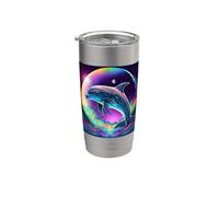 Fantasy Dolphin Cute Blue Galaxy Universe Stars Stainless Steel Insulated Tumbler