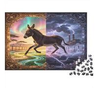 Fantasy Donkey 1000 Piece Jigsaw Puzzle Paper for Adults Thunderstorm Nature Scene Mindfulness Home Decor 38x26cm/1000pcs