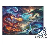 Fantasy Dragon Battle Puzzles for Adults 1000 Pieces in Vibrant Colours Favourites Jigsaw As A Logic Skill Puzzle for Beautiful Decoration Puzzle 70x50cm/1000pcs