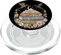 Fantasy Dragon Book Stack Mountain Floral Romantasy Bookish PopSockets PopGrip for MagSafe