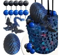 Fantasy Dragon Cake Topper Dragon Eggs Cake Decor Blue Black Balls Cake Decor for Baby Shower Birthday Wedding Party Supplies