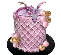 Fantasy Dragon Cake Topper Dragon Eggs Cake Decor Pink Balls Cake Decor for Baby Shower Birthday Wedding Party Supplies