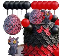 Fantasy Dragon Cake Topper Dragon Eggs Cake Decor Red Black Balls Cake Decor for Baby Shower Birthday Wedding Party Supplies
