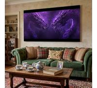 Fantasy Dragon Canvas Wall Art Framed Dark Color Dragon Artwork Mythical Creature Dragon Wall Decor for Bedroom, Living Room Hallway or Entryway Home Decoration with Hooks Nails 80x120 cm