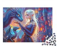 Fantasy Dragon Elf Castle 1000 Piece Jigsaw Puzzle Adult Paper Puzzle Game Magical Scenery Focus Relaxation 38x26cm/1000pcs