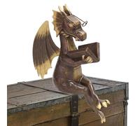 Fantasy Dragon Figurine - Book Lover Statue, Reading Sculpture | Whimsical Home Accent, Collectible Handcrafted Artwork for Bookshelf Arrangements, Spaces, Unique Gift Choices, Desk Display, Decor