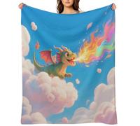 Fantasy Dragon Flannel Throw Blanket Super Soft Lightweight Throw Blanket Fuzzy Comfy Flannel Blankets Warm Plush Throw Blankets for Couch Sofa Bed 40"x50"
