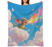 Fantasy Dragon Flannel Throw Blanket Super Soft Lightweight Throw Blanket Fuzzy Comfy Flannel Blankets Warm Plush Throw Blankets for Couch Sofa Bed 50"x60"