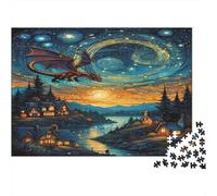 Fantasy Dragon Flight-magical Night Sky Style Puzzles for Adults 1000 Pieces in Vibrant Colours Jig Saws for Cognitive Stimulation in Team Building Games 70x50cm/1000pcs