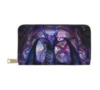 Fantasy Dragon In Cathedral Wallet Women, Leather Bifold Multi Card Wallet, Women's Wallets Long Purse