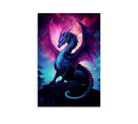 Fantasy Dragon in The Sky Poster Wall Art Poster Gift For Friend Bed Room Living Room Decor Modern Aesthetic Poster Decorative Painting Canvas Wall Posters And Art Picture Print Modern Family Decor