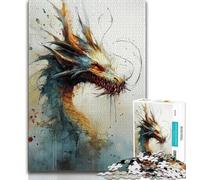 Fantasy Dragon Jigsaws Puzzles 1000 Pieces for Adults Gifts,Staycation Kill Time Every Piece Is Unique - Challenging Family Fun Game (38x26cm)