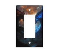 Fantasy Dragon Light Switch Cover Plates/Outlet Covers,Dark and Blue Mystical Creatures for Home Decor, Thermoplastic Wall Plates,Standard Size Single Rocker