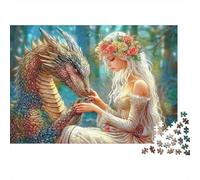 Fantasy Dragon Love Jigsaws 1000 Pieces for Adults on Thick Blue Board Jigsaws for Adults As A Fun And Challenging Family Game for Collectible Art 52x38cm/1000pcs