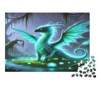 Fantasy Dragon-magical Glowing Creature 1000 Piece Puzzles for Adults on Thick Blue Board Colourful Jigsaws for Quiet Time Activities And Date Night Ideas 70x50cm/1000pcs