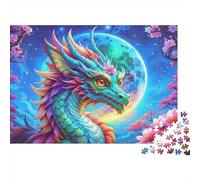 Fantasy Dragon Moon Puzzles for Adults 1000 Pieces with No Reflection Favourites Jigsaw As Brain Teasers for Seniors And Winter Hobby 52x38cm/1000pcs