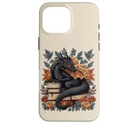 Fantasy Dragon on Books & Flowers Book Lover Reader Reading Case for iPhone 16 Pro Max