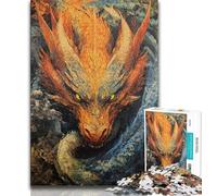 Fantasy Dragon Puzzles for Adults Teens 1000pc Puzzle,Challenging Game Toys Every Piece Is Unique - Challenging Family Fun Game 38x26cm