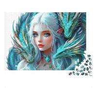 Fantasy Dragon Queen 1000-Piece Jigsaw Puzzle for Puzzle ElfDragonLady Enthusiasts Challenging & Brainteasing Recycled Cardboard 52x38cm/1000pcs