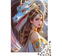 Fantasy Dragon Queen 1000 Pieces Extra-thick Cardboard Jigsaw Puzzle Kids Beginners Decompression Game Wall Decoration 70x50cm/1000pcs