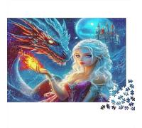 Fantasy Dragon Queen 1000pc Crystal Dragon Family Thick Cardboard Puzzle for Stress Relief Seekers Christmas Gathering Home Decor Senior Citizens Senior Centre Activity 52x38cm/1000pcs