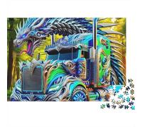 Fantasy Dragon Truck 1000 Piece Jigsaw Puzzle Paper for Adults Forest Magic Style Jigsaw Puzzle for Family Relaxation Focus Home Gift 70x50cm/1000pcs