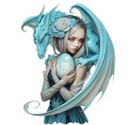 Fantasy Dragon Vinyl Stickers Cover Marks 20cm & 7cm Mythical Decals Set of 4