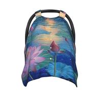 Fantasy Dragonfly and Lotus Flower Baby Car Seat Cover Soft Baby Nursing Cover Infant Carseat Stroller Cover for Girls and Boys