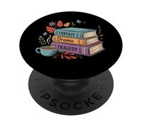 Fantasy Drama Tragedy Book Stack Coffee Lover PopSockets Adhesive PopGrip