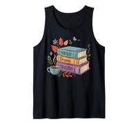 Fantasy Drama Tragedy Book Stack Coffee Lover Tank Top