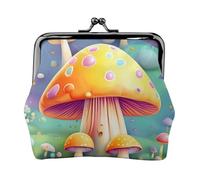 Fantasy Dream Mushroom Coin Purse.Double Sided Coin Purse for Women, Small PU Leather Card Holder