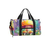Fantasy Dream Mushroom Duffel Bag with Shoe Compartment - Lightweight Water-Resistant Holdall Gym Bag with Built-in Wet and Dry Separation Pouch