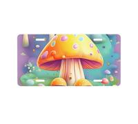 Fantasy Dream Mushroom Front license plate, 0.6 mm thick, 30 x 15 cm, aluminum.