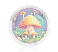 Fantasy Dream Mushroom Glass ashtray with recessed mouthpiece design, suitable for both indoor and outdoor smoking.