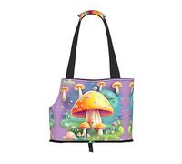 Fantasy Dream Mushroom Pattern pet going out bag - lightweight travel cat bag, breathable shoulder bag for small dogs