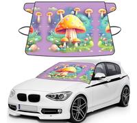 Fantasy Dream Mushroom Print Car Windshield Cover for ice and Snow, Front Window Protectors with Elastic Straps&Storage Bag