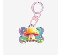 Fantasy Dream Mushroom Print Pet ID Tags - Bone Shaped Acrylic Dog & Cat Identification Tag,for Medium Pet Collar Pendant Charm