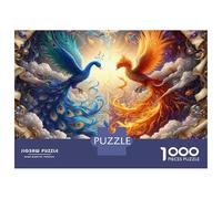 Fantasy Dual Bird Artistic Style 1000 Piece Jigsaw Puzzle Paper for Adults Night Sky Colorful Scene Relaxation Focus 52x38cm/1000pcs