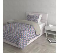 Fantasy Duvet Cover Set, Made in Italy - Duvet Cover Set - Duvet Cover 150 x 200 cm with Flap and Pillowcases, Single, Zig Zag