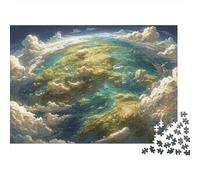 Fantasy Earth Art 1000 Piece Jigsaw Puzzle Floating Island Scene Premium Cardboard for Adults Wall Decor 52x38cm/1000pcs