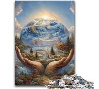 Fantasy Earth Jigsaw Puzzles for Adults 1000 Piece,Challenging Game And Family Play with Fully Interlocking Randomly Shaped Pieces (50X75cm)
