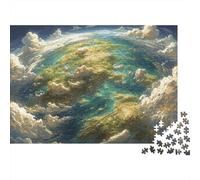 Fantasy Earth View 1000pc Elf & Green Dragon Heavy-duty Cardboard Jigsaw Puzzle for Adults Brain Teaser Lovers Team Building Activity Leisure Entertainment 38x26cm/1000pcs