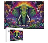 Fantasy Elephant Parade, 300 PCS Adult Wooden Jigsaw, Relaxing Home Activity, with A Decorative Finished Picture