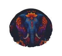 Fantasy Elephant Shower Cap Waterproof Reusable Double Elastic Daily Bath One Size