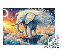 Fantasy Elephant Sunset Cloud 1000 Piece Jigsaw Puzzle Paper for Adults Dream Scene Family Relaxation Gift 52x38cm/1000pcs