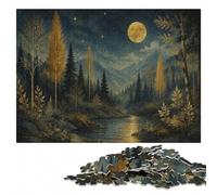 Fantasy Enchanted Forest Under Moonlight Jigsaw Puzzle, 1000 Pieces